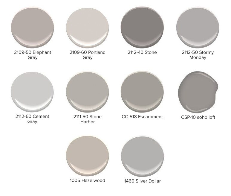 List of red undertoned gray paint