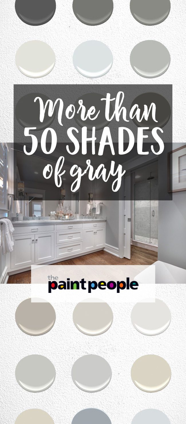 List of more than 50 shades of gray by The Paint People